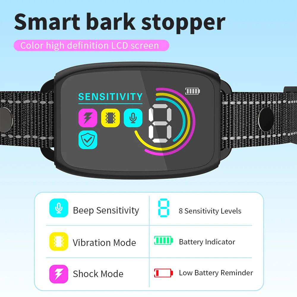 Smart Bark Stop Collar – Rechargeable, Waterproof, Easy Control