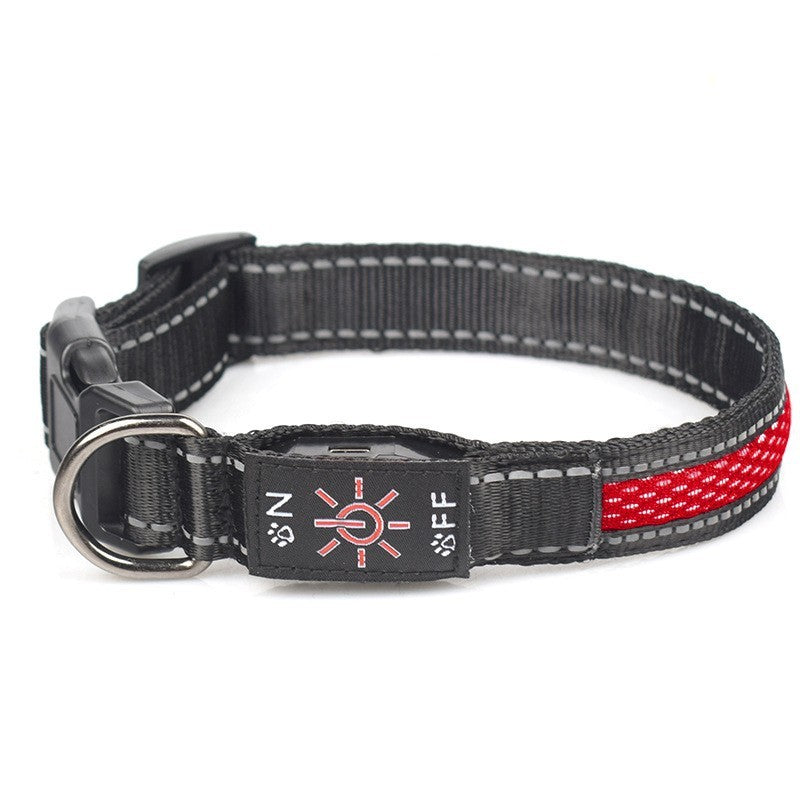 LED Glow Pet Collar – Waterproof Nylon Mesh, Type-C Rechargeable & Durable