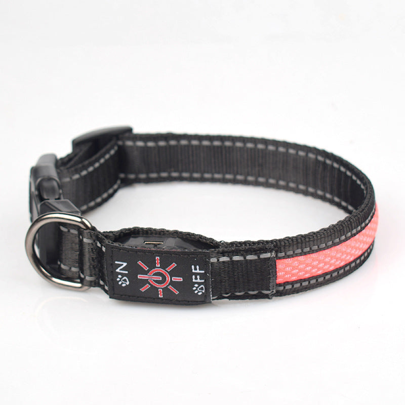 LED Glow Pet Collar – Waterproof Nylon Mesh, Type-C Rechargeable & Durable