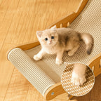 Natural Wood Sisal Cat Hammock & Scratching Board – Ergonomic Indoor Cat Lounger