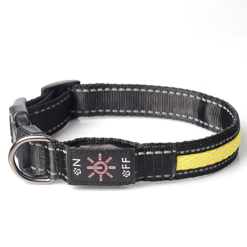 LED Glow Pet Collar – Waterproof Nylon Mesh, Type-C Rechargeable & Durable