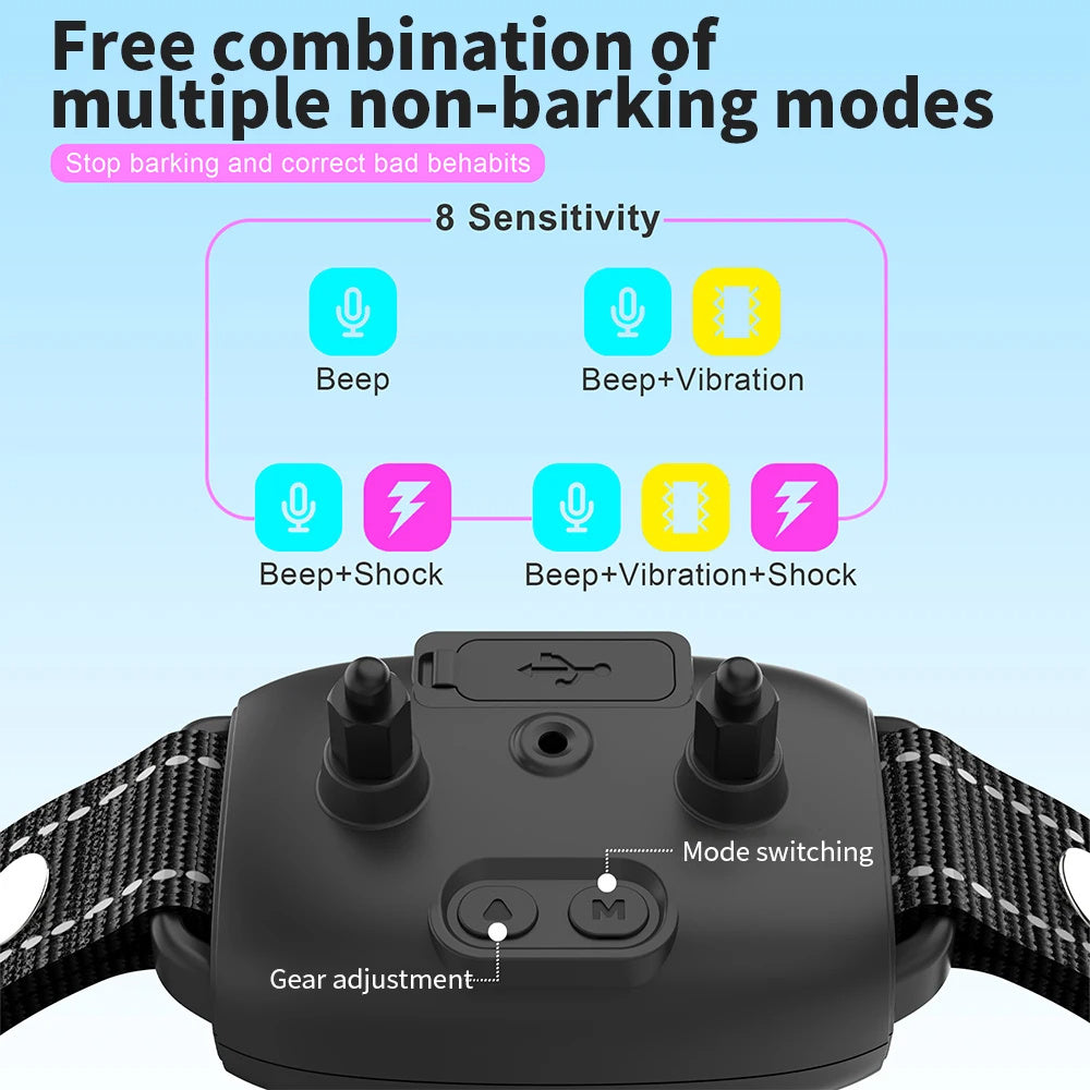 Smart Bark Stop Collar – Rechargeable, Waterproof, Easy Control