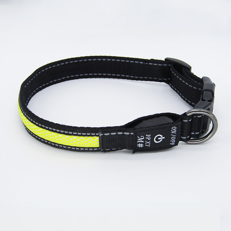 LED Glow Pet Collar – Waterproof Nylon Mesh, Type-C Rechargeable & Durable