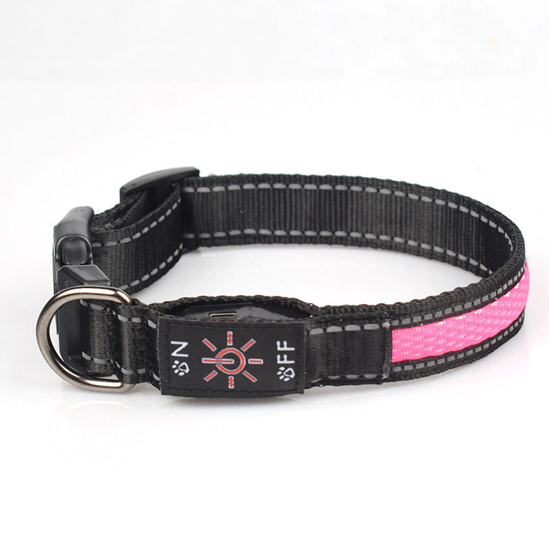 LED Glow Pet Collar – Waterproof Nylon Mesh, Type-C Rechargeable & Durable