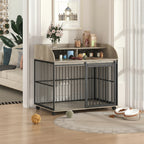 Designer Dog Crate Furniture with Storage & Sliding Door