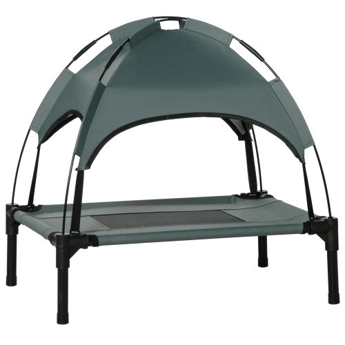 Portable Elevated Dog Bed with Shade Canopy – Outdoor & Indoor Use