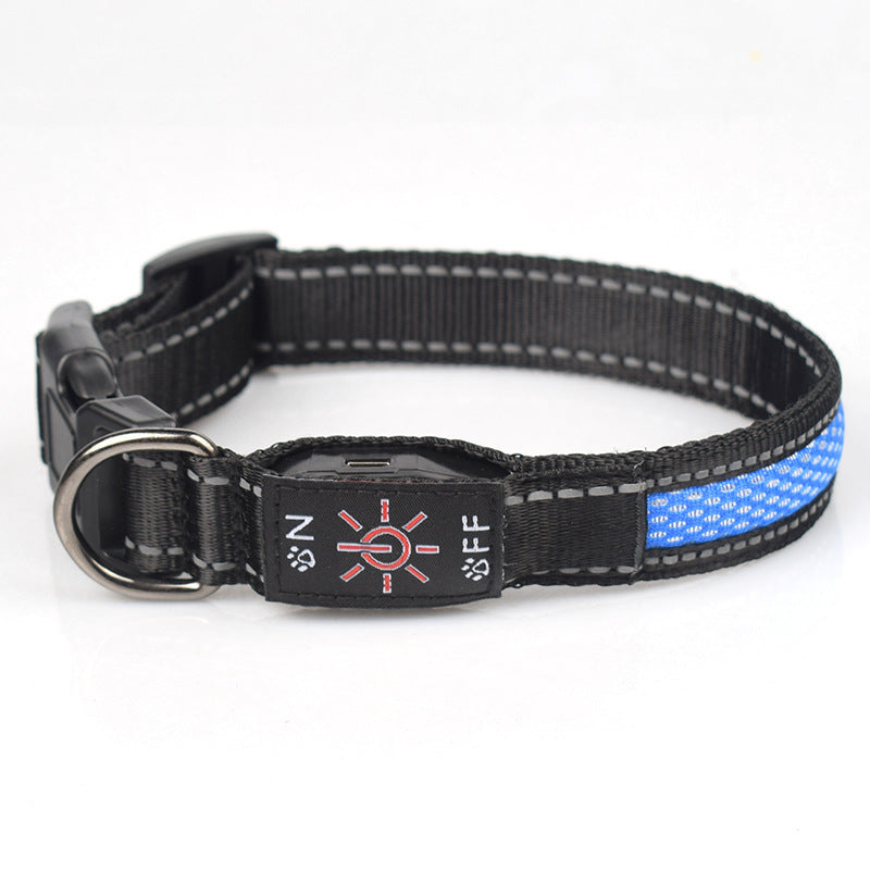 LED Glow Pet Collar – Waterproof Nylon Mesh, Type-C Rechargeable & Durable