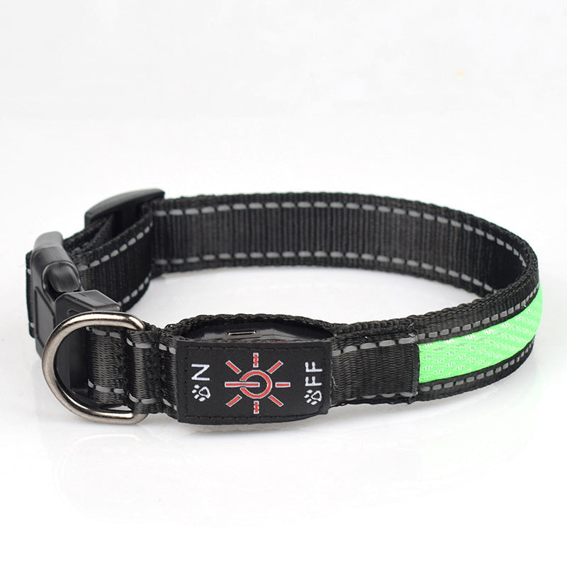 LED Glow Pet Collar – Waterproof Nylon Mesh, Type-C Rechargeable & Durable